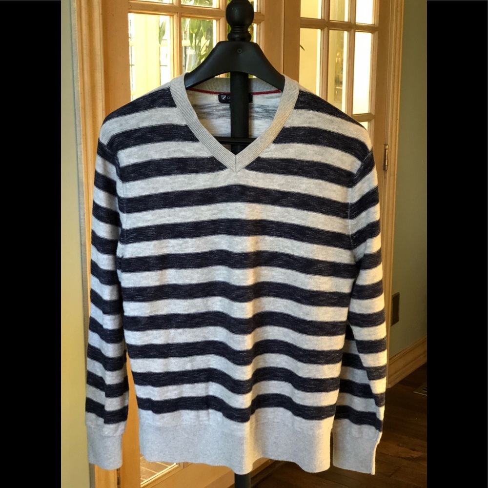 Men’s Cremieux size L sweater V-neck stripe